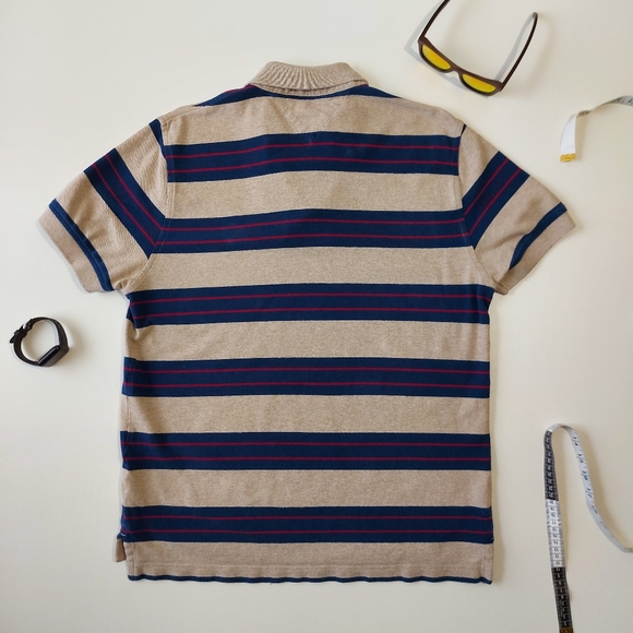 Tommy Hilfiger 👌 Classic Fit Stripped Polo Medium - Picture 8 of 13